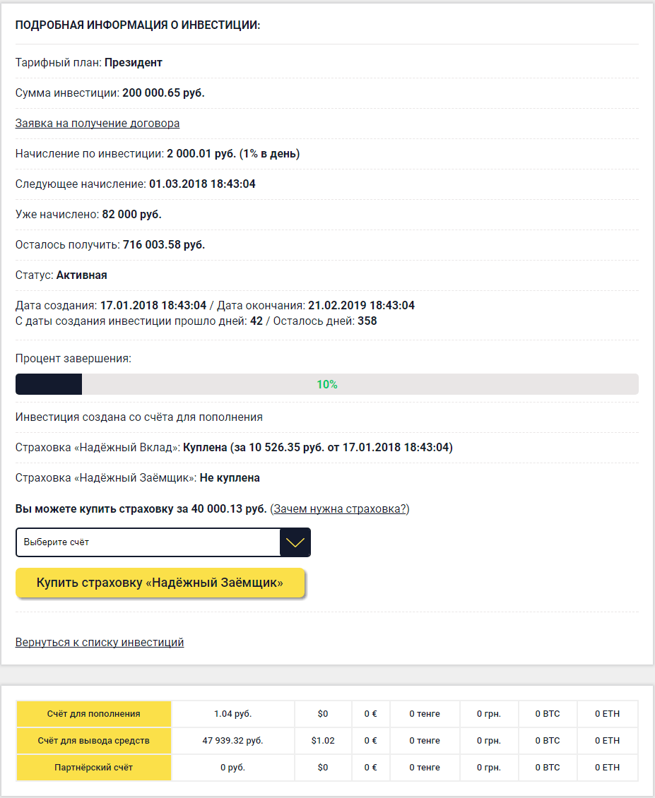 Тарифный план Президент