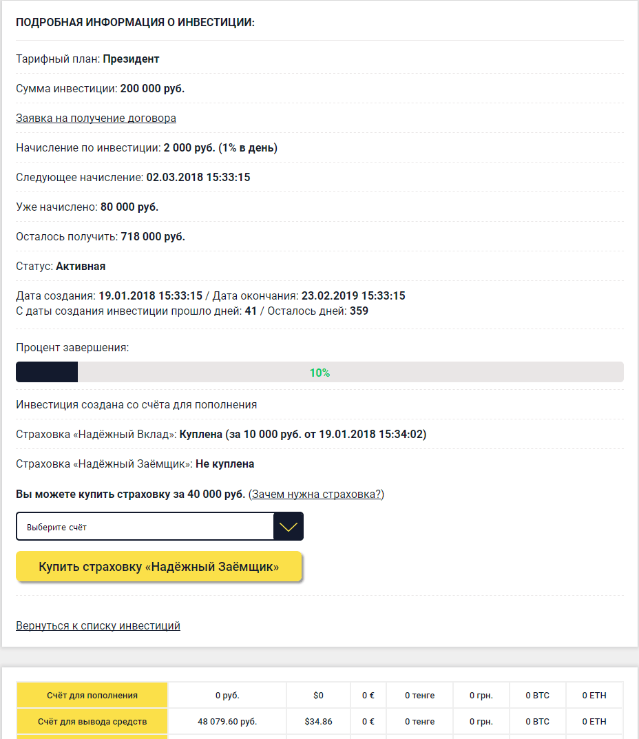 Тарифный план Президент